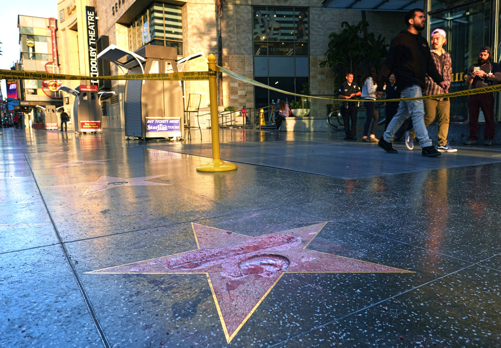 Donald Trump, Defaced Hollywood Walk of Fame Donald Trump, Defaced Hollywood Walk of Fame
